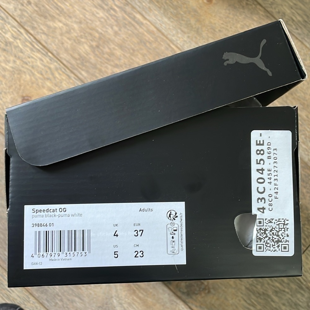 Puma Speedcat OG Black White US M 5 / Fits W 6.5 Brand New Stock X Verified - Picture 3 of 7